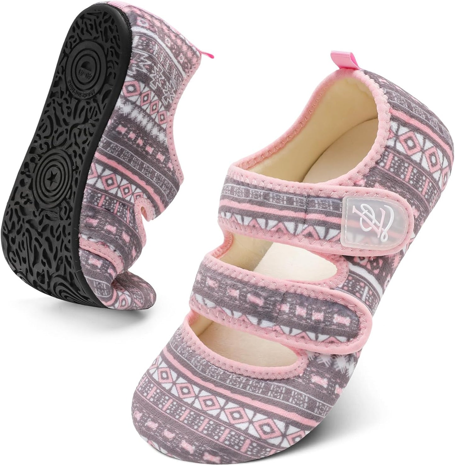 Womens Mens Slippers Soft House Slippers Warm Fuzzy House Shoes Slipper Socks with Rubber Sole