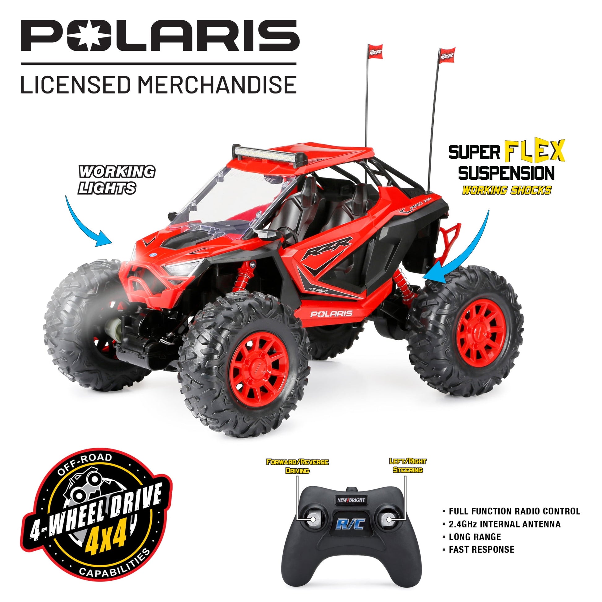  RZR XP Pro Battery Remote Control Red Polaris ATV, 60805-2R