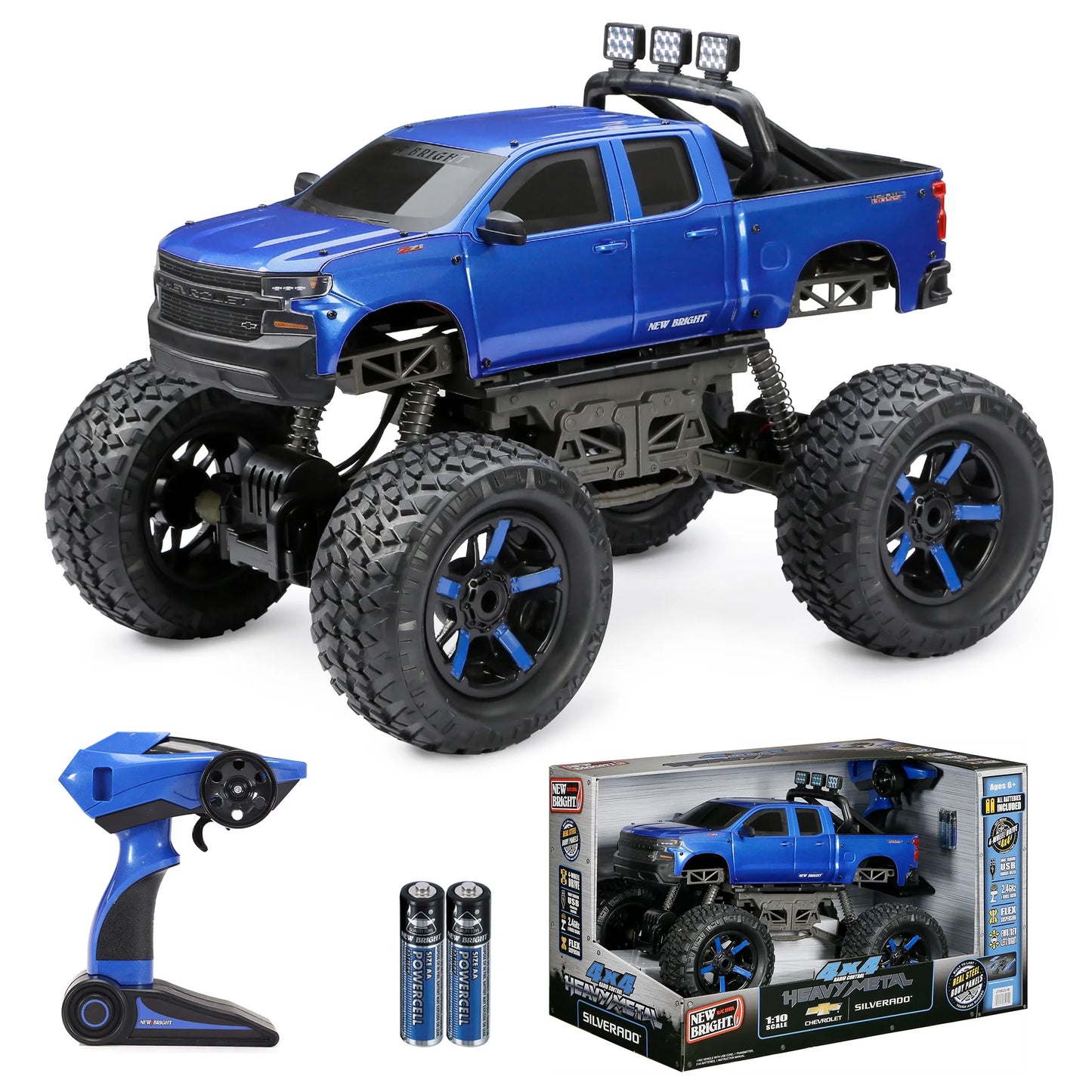 Battery Remote Control Chevrolet Silverado Heavy Metal 4X4 Truck 21062U-B Blue