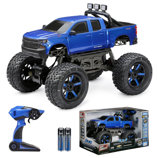 Battery Remote Control Chevrolet Silverado Heavy Metal 4X4 Truck 21062U-B Blue