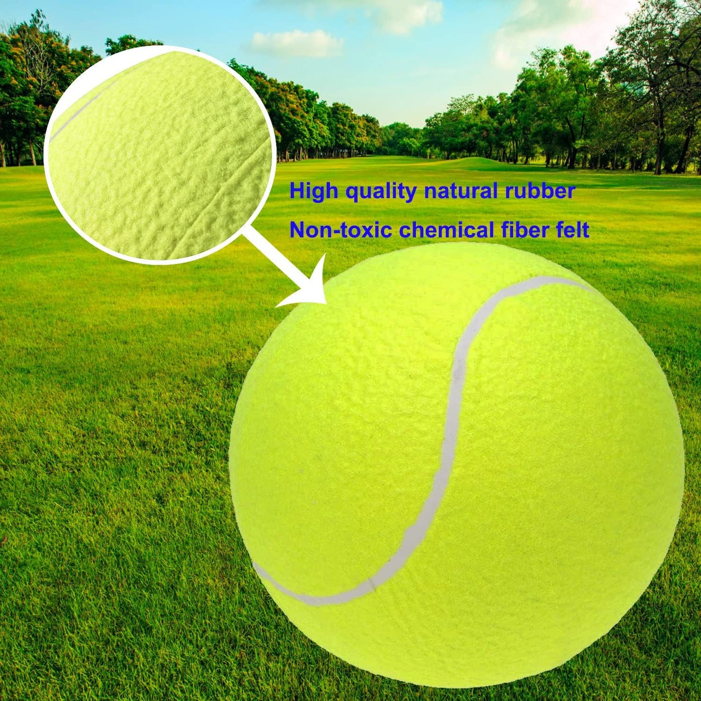 Big Tennis Ball for Dogs-9.5" Inflatable Giant Tennis Balls Large Pet Toys for Outdoor/Indoor Sports Oversize Dog Toy Ball for Small/Medium/Large Dogs Funny Gifts