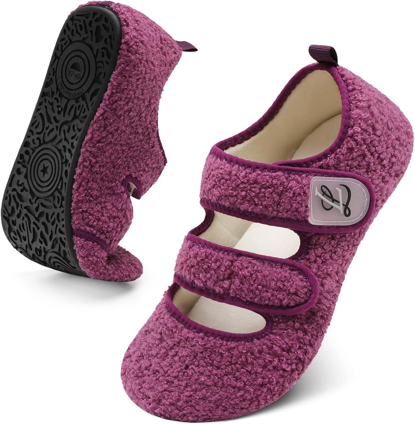 Womens Mens Slippers Soft House Slippers Warm Fuzzy House Shoes Slipper Socks with Rubber Sole