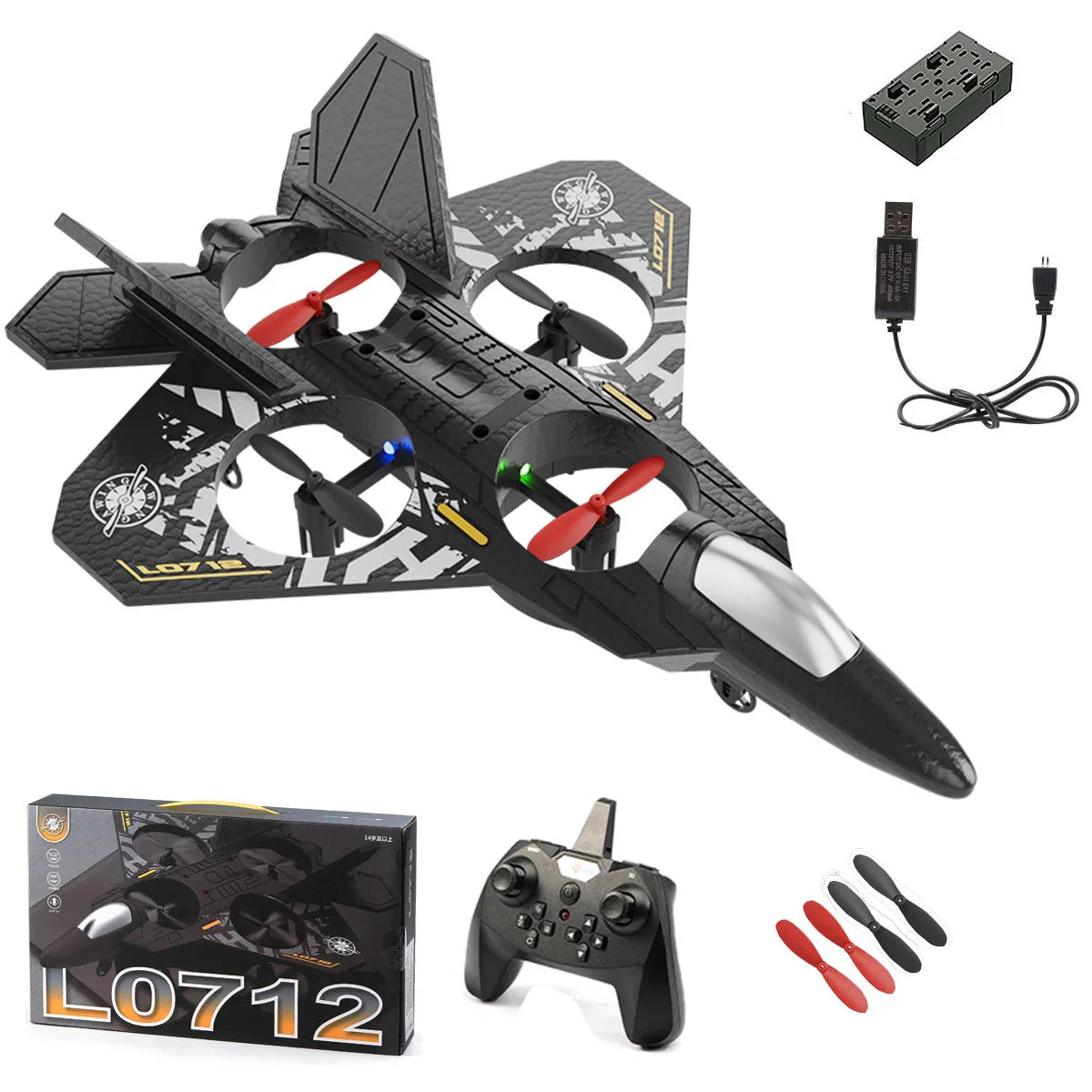 AIR FORCE FIGHTER1 Airplane With 2.4G Remote Control Aircraft Gravity Sensing Aircraft Glider with Light EPP 