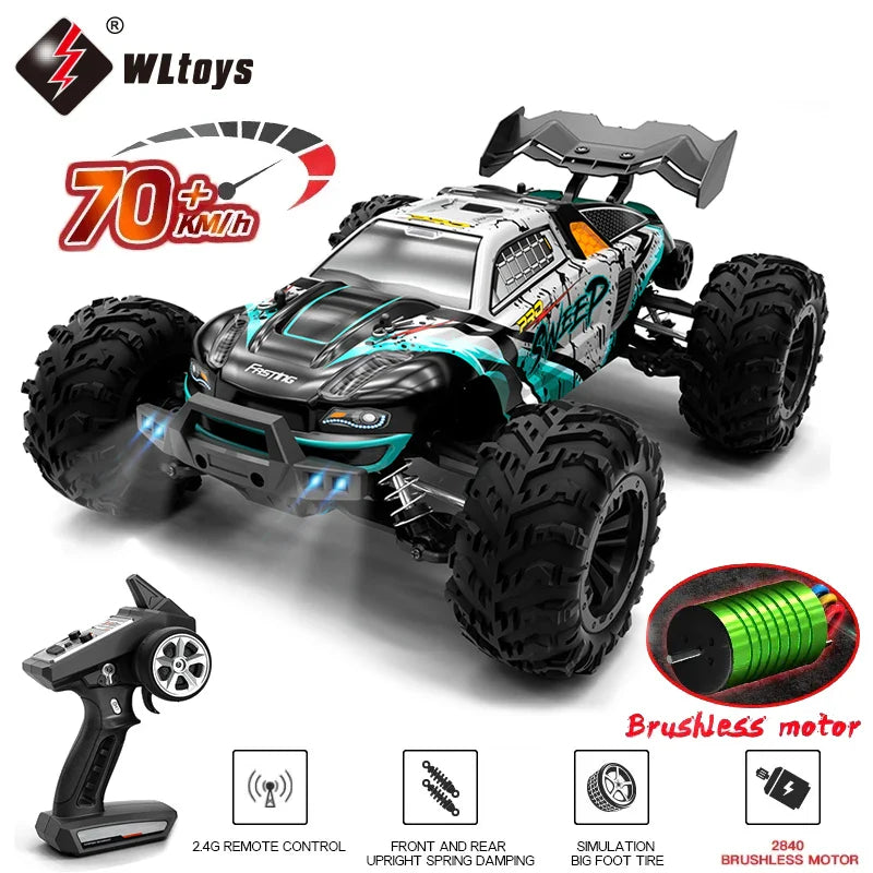 70KM/H or 50KM/H 4WD RC Car with LED Remote Control Cars High Speed Drift Monster 4X4 Truck for Kids Vs  144001 Toys