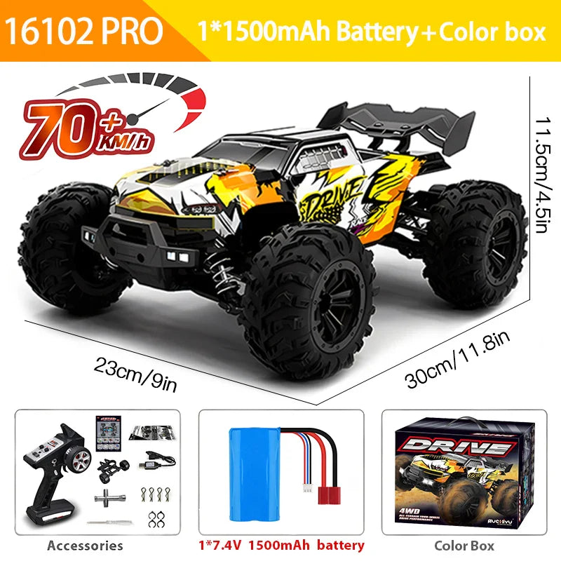 70KM/H or 50KM/H 4WD RC Car with LED Remote Control Cars High Speed Drift Monster 4X4 Truck for Kids Vs  144001 Toys