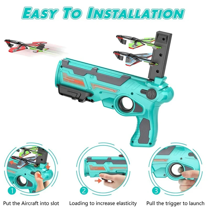 Children'S Toy for Boys 3 to 5 Years Ejection Aircraft Shooting Game Outdoor Parent-Child Sport Toys Kids Aircraft Set Plane Toy