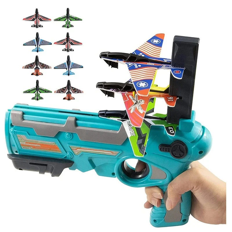 Children'S Toy for Boys 3 to 5 Years Ejection Aircraft Shooting Game Outdoor Parent-Child Sport Toys Kids Aircraft Set Plane Toy