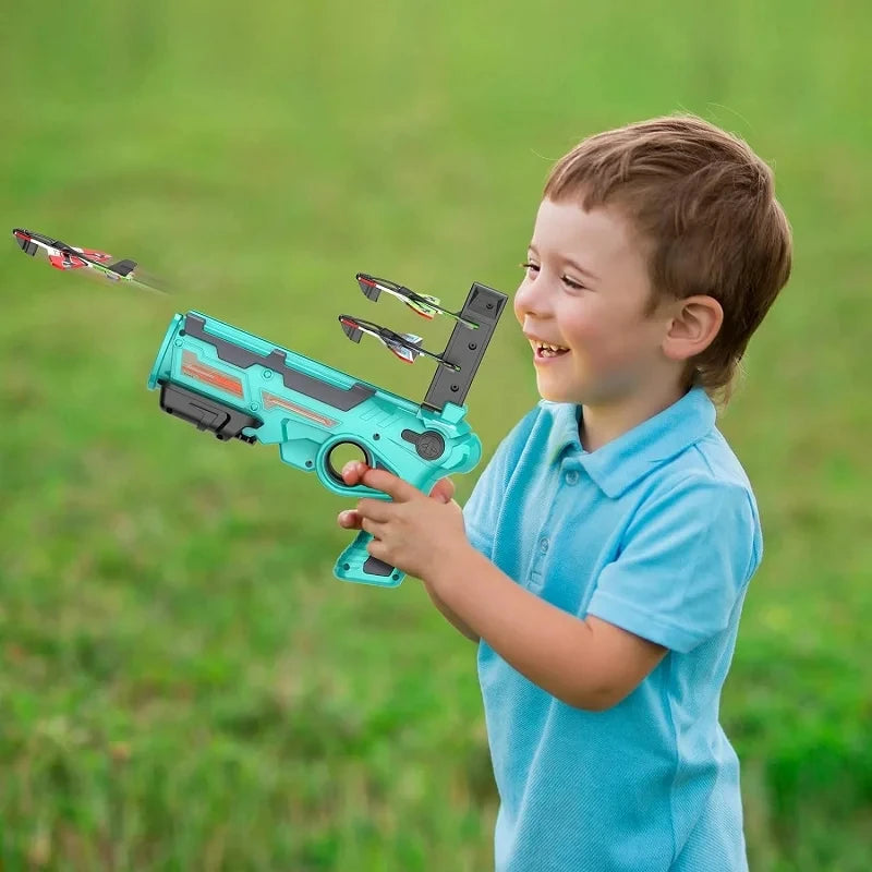 Children'S Toy for Boys 3 to 5 Years Ejection Aircraft Shooting Game Outdoor Parent-Child Sport Toys Kids Aircraft Set Plane Toy