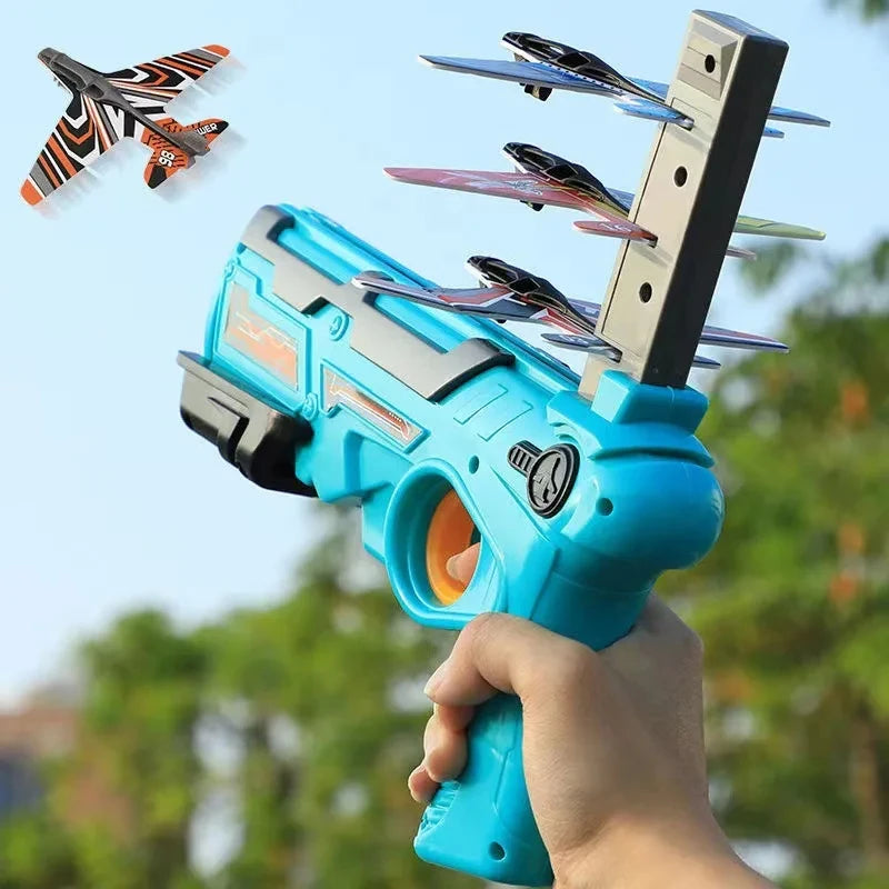 Children'S Toy for Boys 3 to 5 Years Ejection Aircraft Shooting Game Outdoor Parent-Child Sport Toys Kids Aircraft Set Plane Toy