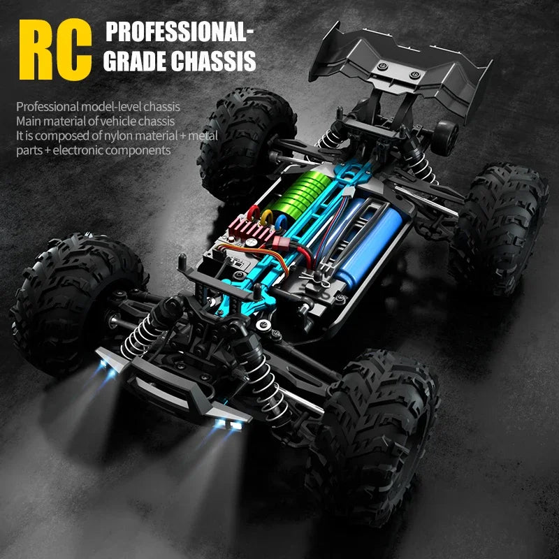 70KM/H or 50KM/H 4WD RC Car with LED Remote Control Cars High Speed Drift Monster 4X4 Truck for Kids Vs  144001 Toys