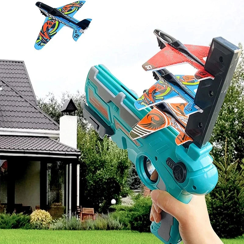 Children'S Toy for Boys 3 to 5 Years Ejection Aircraft Shooting Game Outdoor Parent-Child Sport Toys Kids Aircraft Set Plane Toy