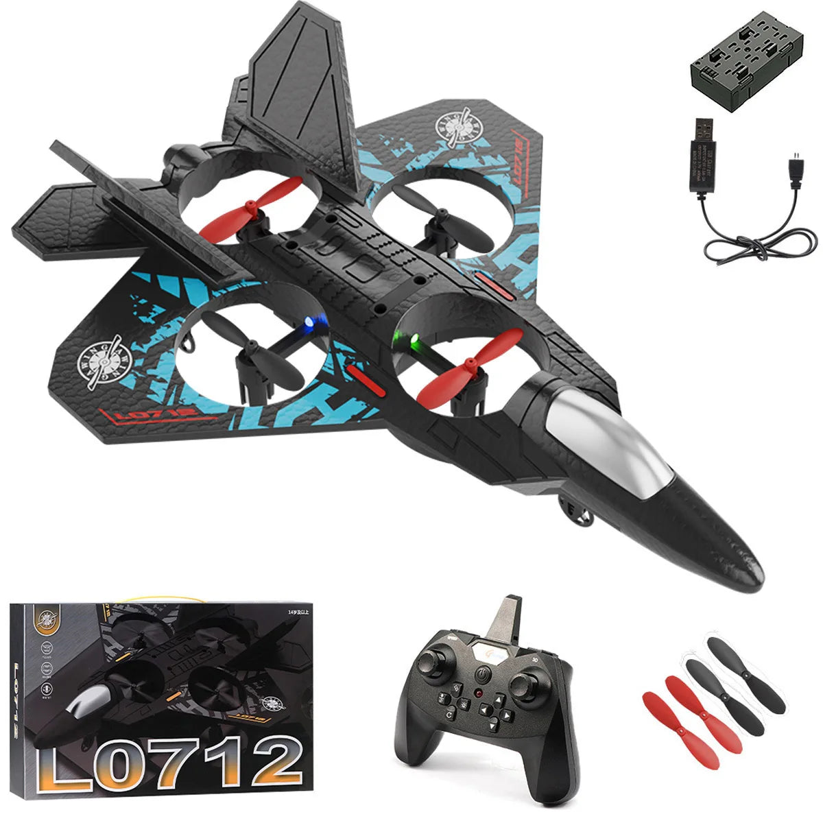 AIR FORCE FIGHTER1 Airplane With 2.4G Remote Control Aircraft Gravity Sensing Aircraft Glider with Light EPP 