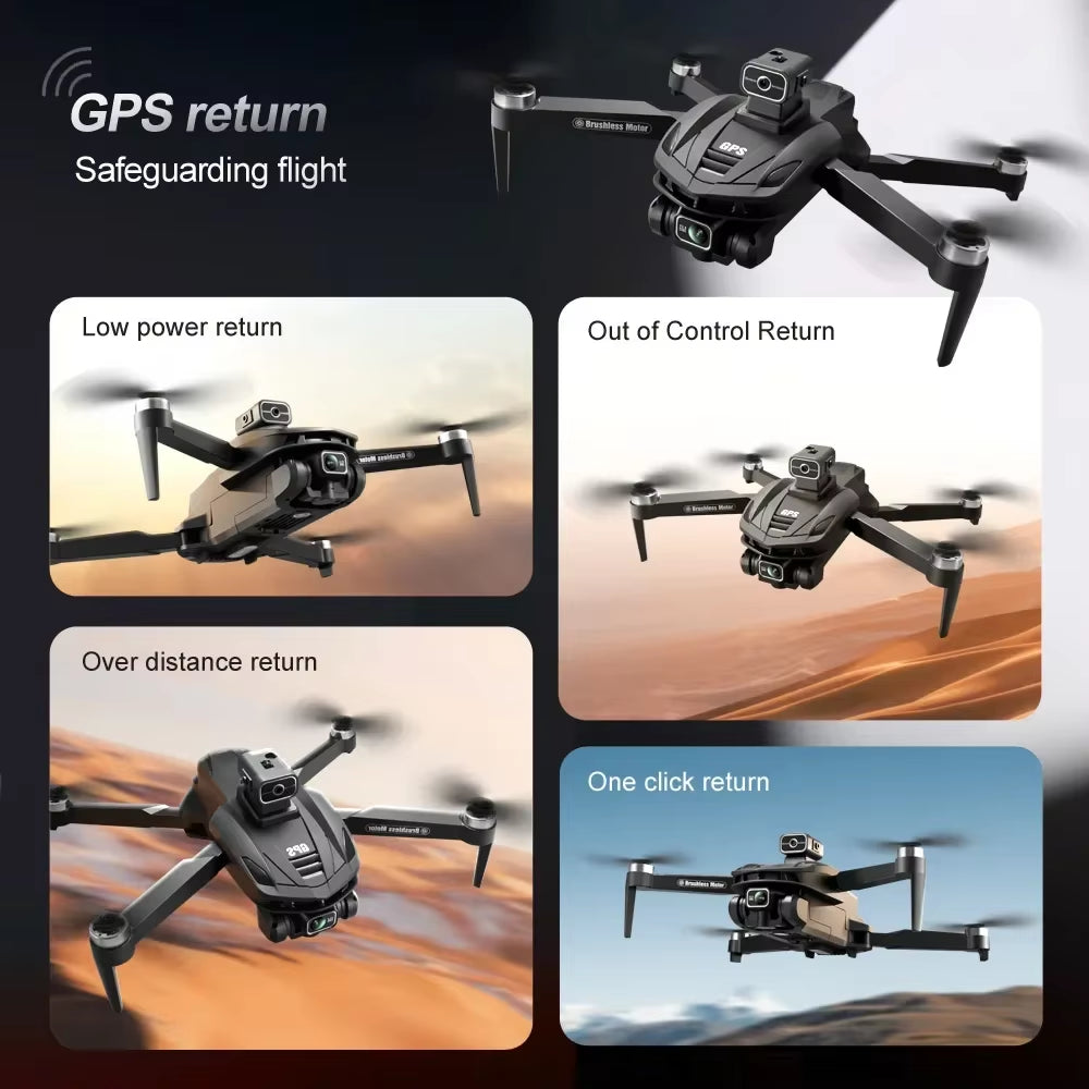 New V168 Drone Professinal Three Camera 8K Wide Angle Optical GPS Localization Four-Way Obstacle Avoidance Quadcopter for XIAOMI