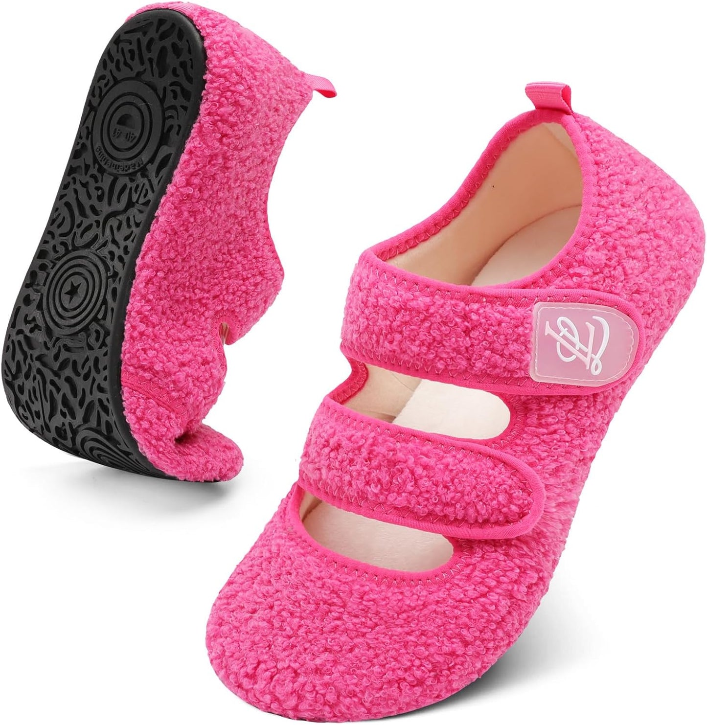 Womens Mens Slippers Soft House Slippers Warm Fuzzy House Shoes Slipper Socks with Rubber Sole